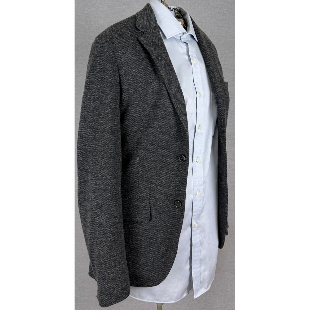 Polo Ralph Lauren Mens Charcoal Grey Herringbone Two Button Blazer Sport Coat 6
